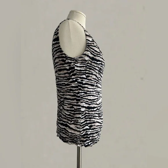 Calvin Klein Black and White Zebra Print Blouse - Picture 3 of 6